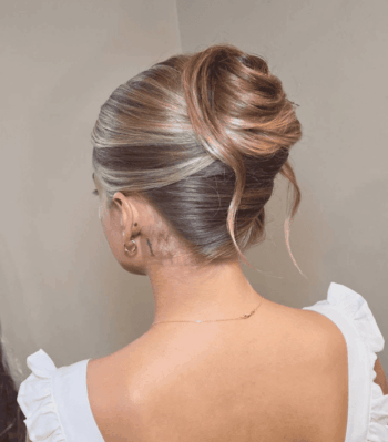 clean modern bridal french twist updo carmel noblesville indianapolis artisan acres