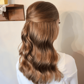 Clean, Polished, Classic Half up with Waves